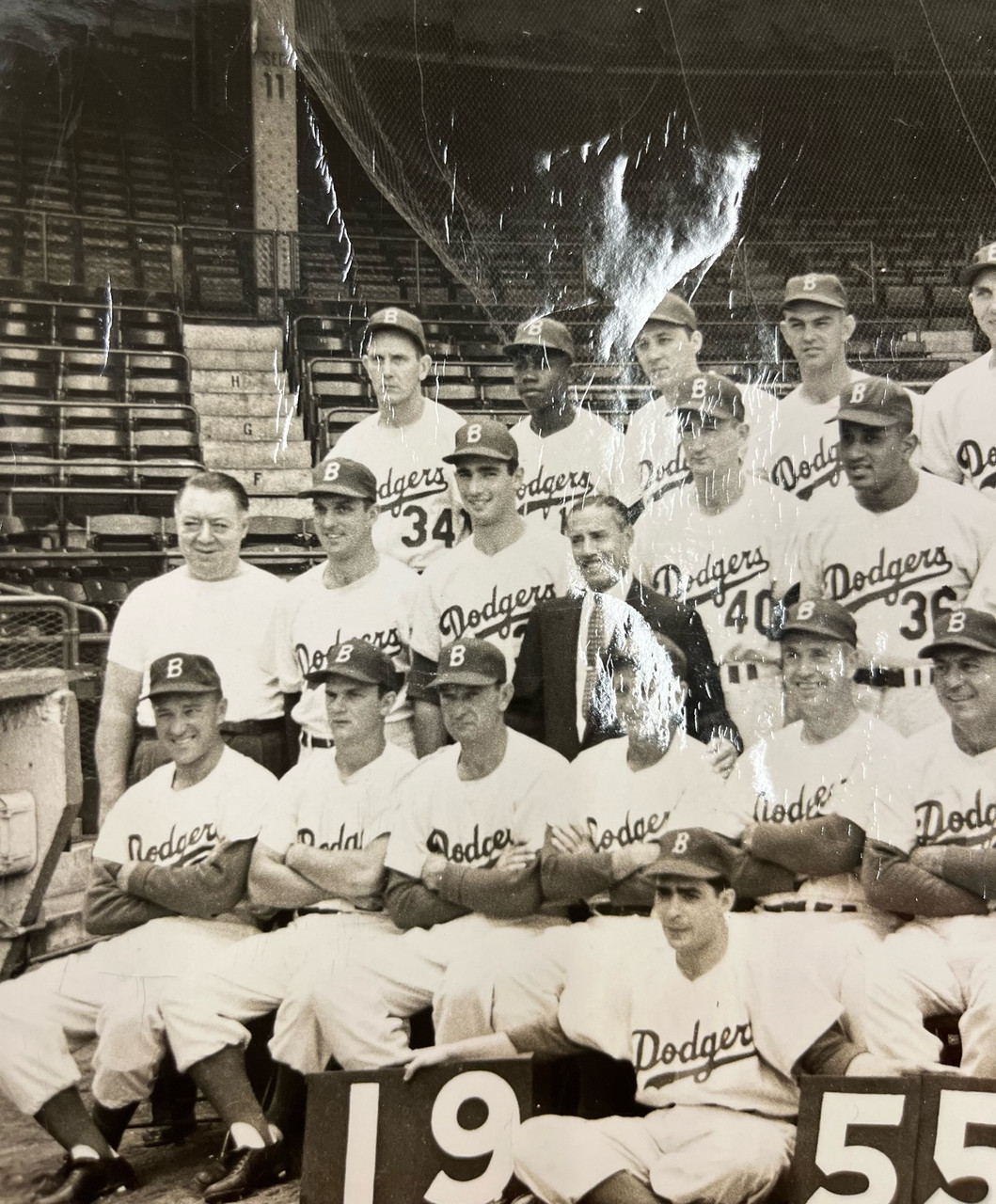 1955 Brooklyn Dodgers World Champions 10 x 12 Type 1 Photo PSA Authenticated