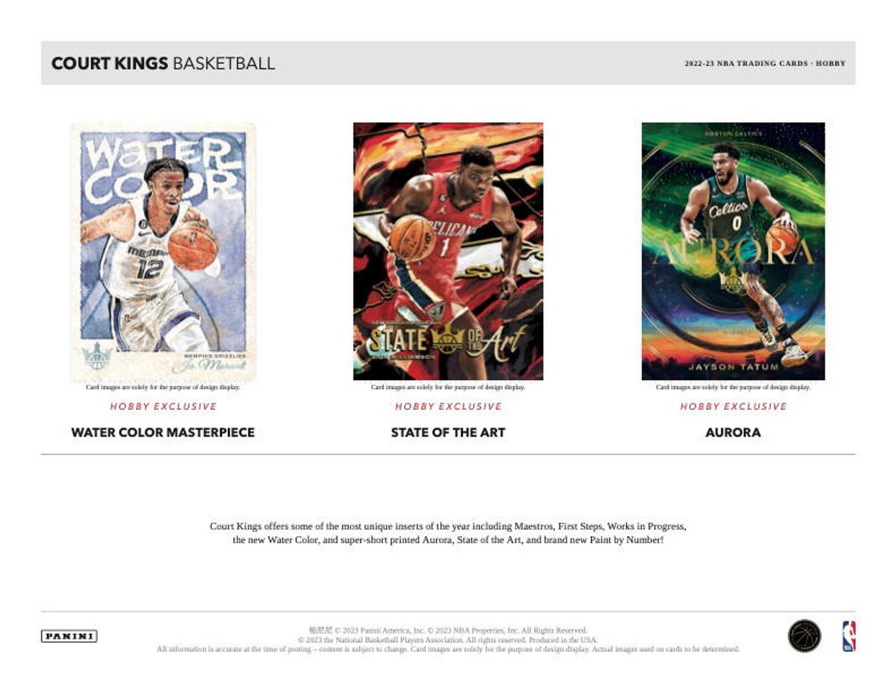 2022/23 Panini Court Kings Basketball Hobby Box - Legends Fan Shop