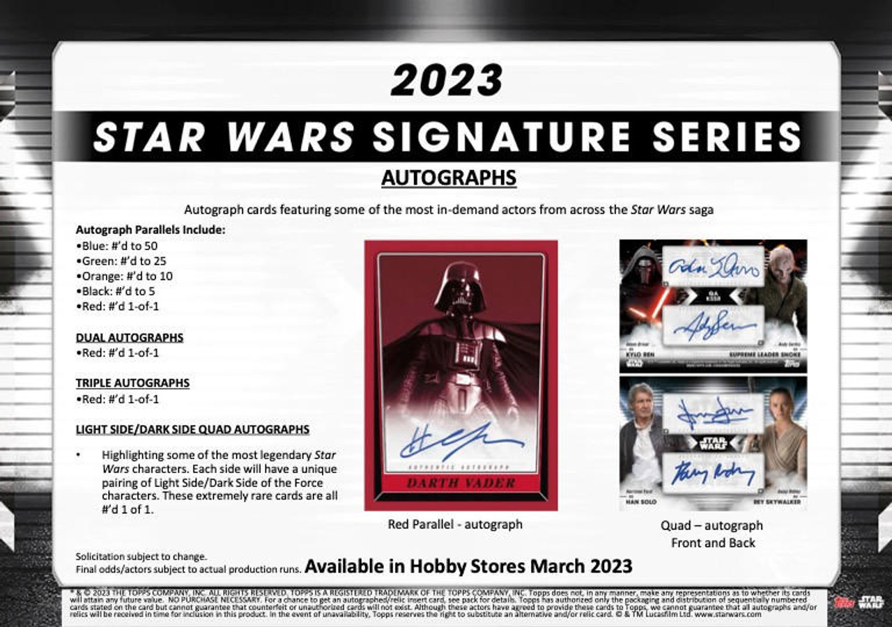 2023 Topps Star Wars Signature Series Hobby Box