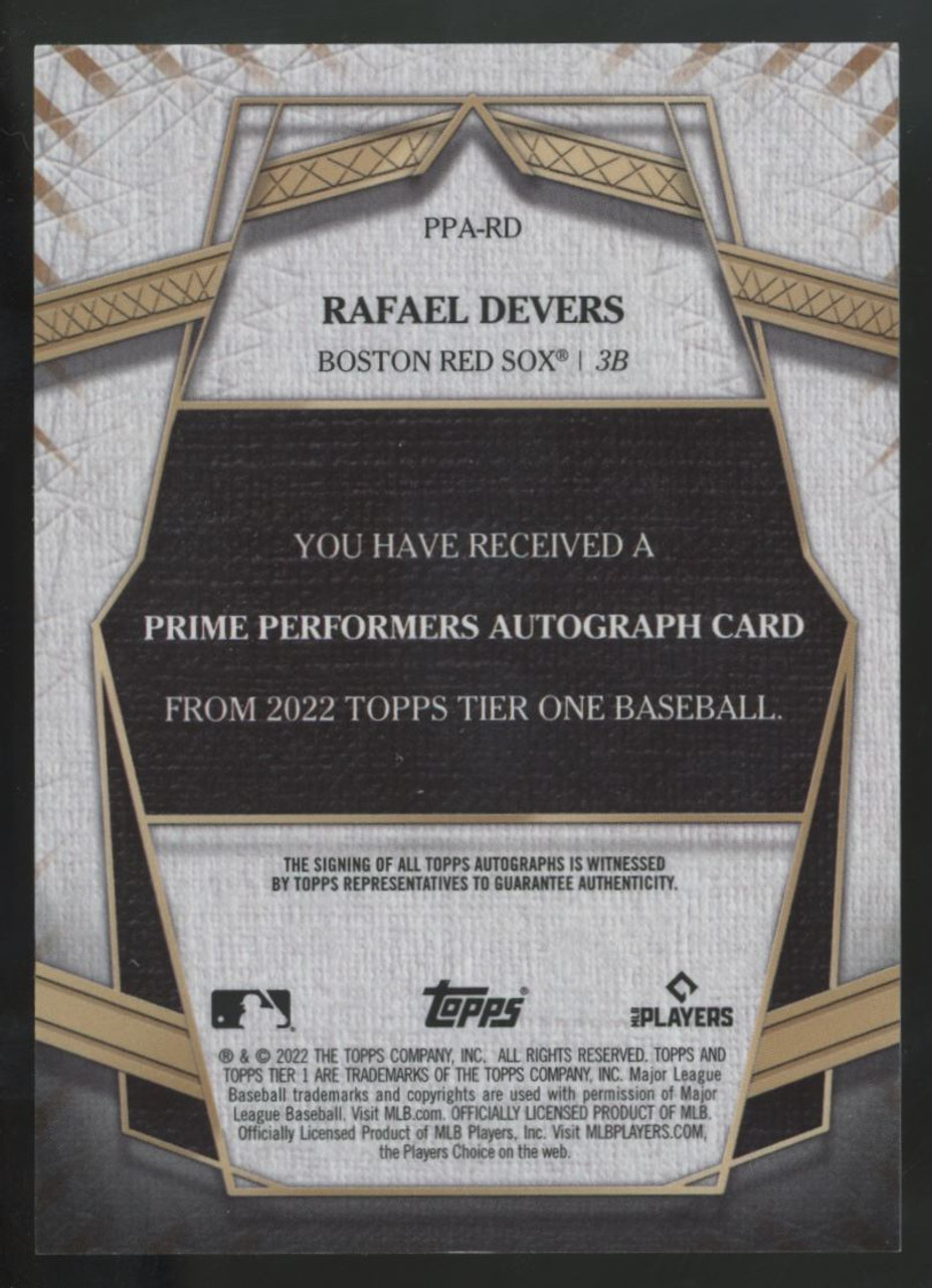 Rafael Devers 2022 Topps Commemorative Player Jersey Number