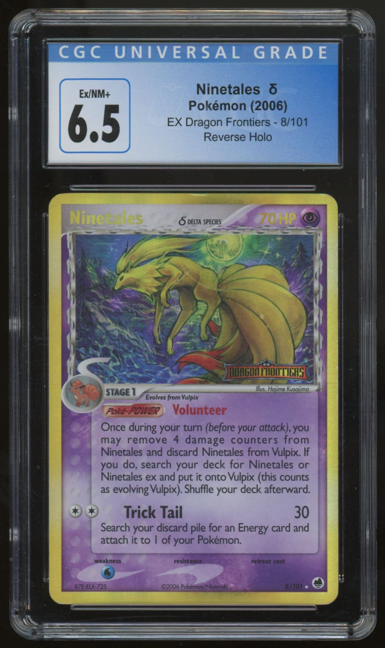 Pokemon Ninetales Delta Species EX Dragon Frontiers Reverse Holo #8/101 CGC  6.5