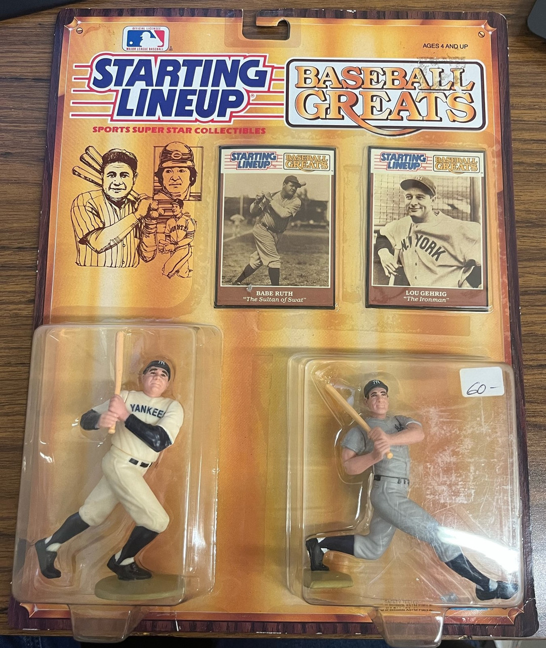 1989 Kenner Starting Lineup Baseball Greats Ruth Gehrig Color