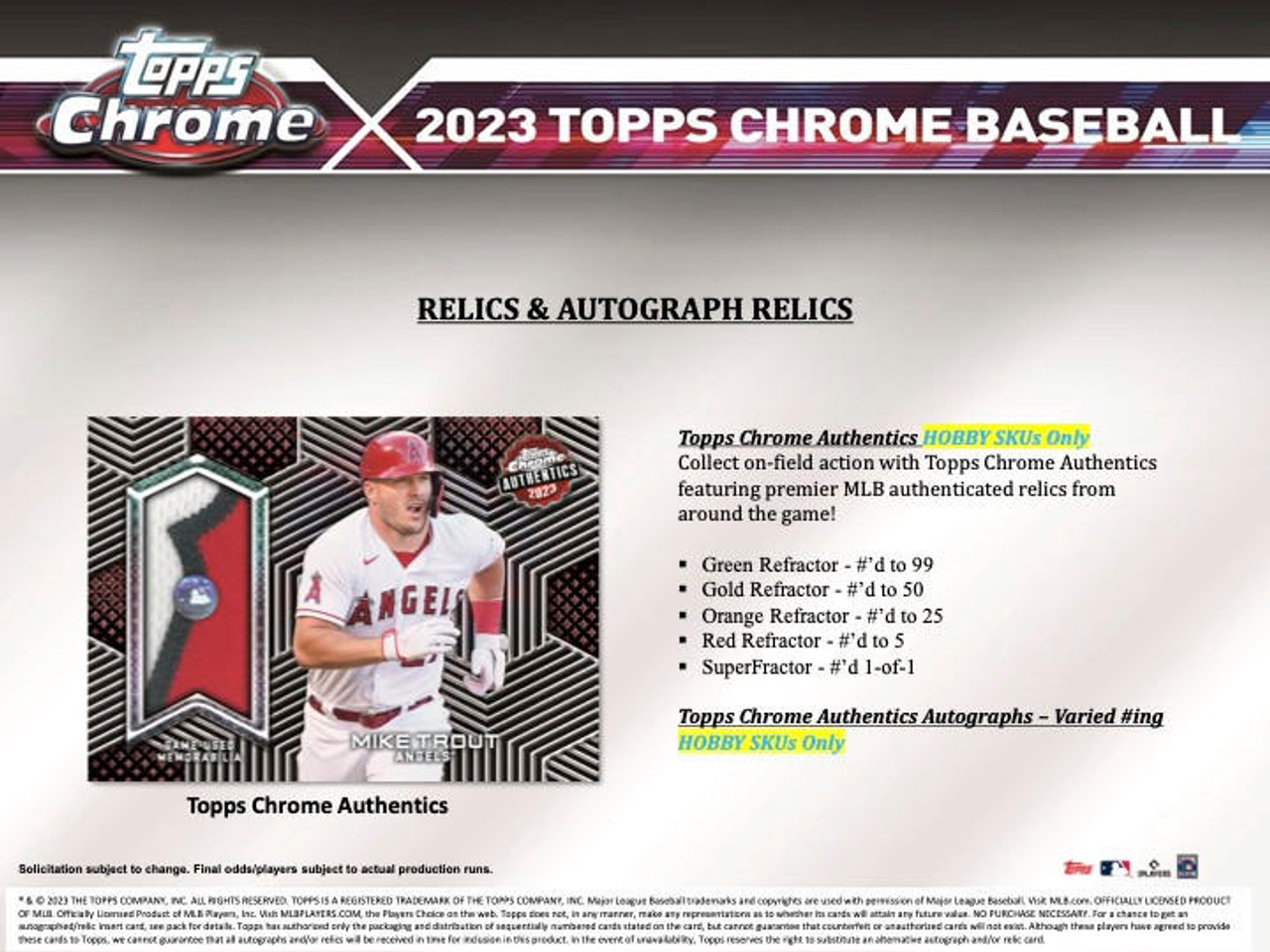 2023 Topps Chrome Baseball Jumbo Hobby Box - Legends Fan Shop