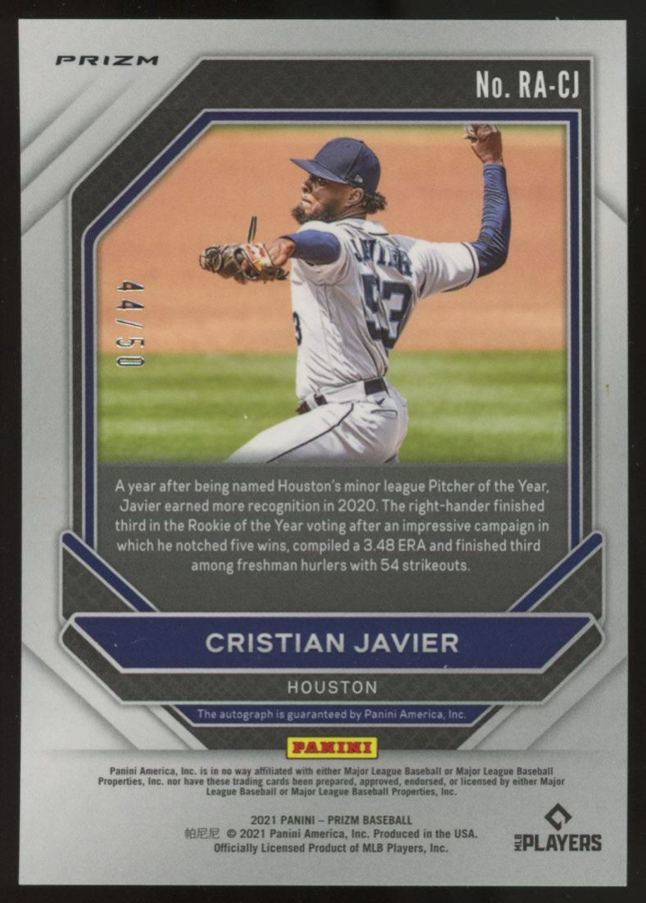 2021 Topps Fire Cristian Javier RC Orange Auto /99 #AV-CJ