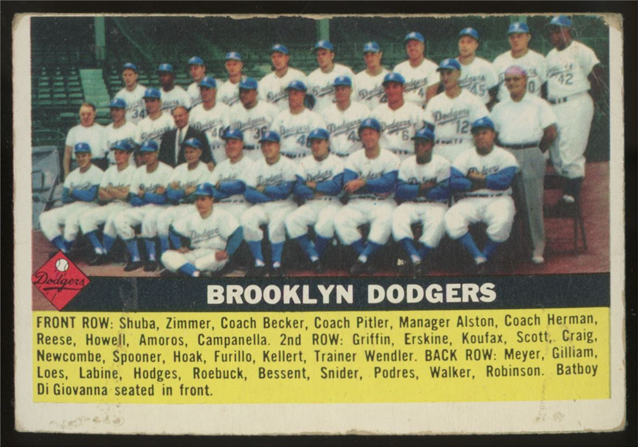 1956 Topps Brooklyn Dodgers Team Card #166 F/G (Creases) - Legends Fan Shop