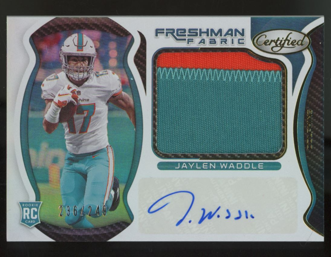 2021 Certified Jaylen Waddle Freshman Fabric RC Patch Auto RPA