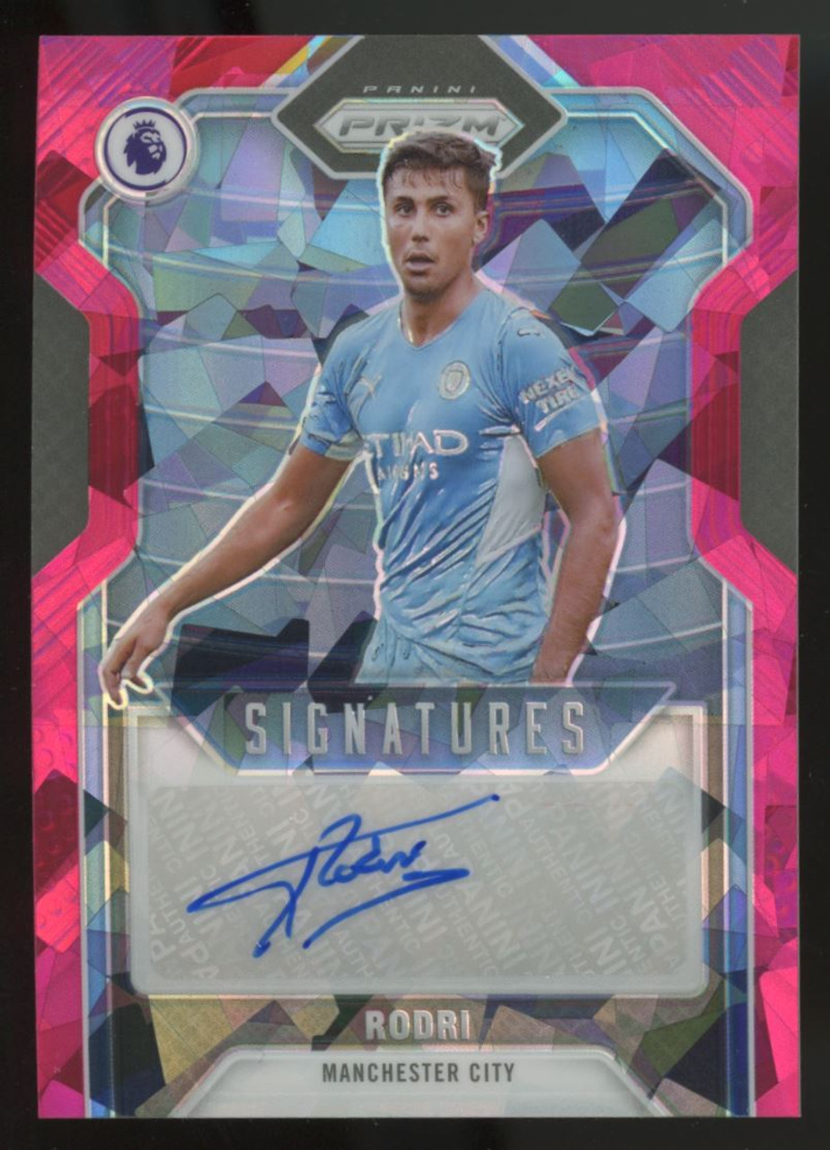 2021-22 Prizm Premier League Rodri Signatures Auto Pink Cracked ...