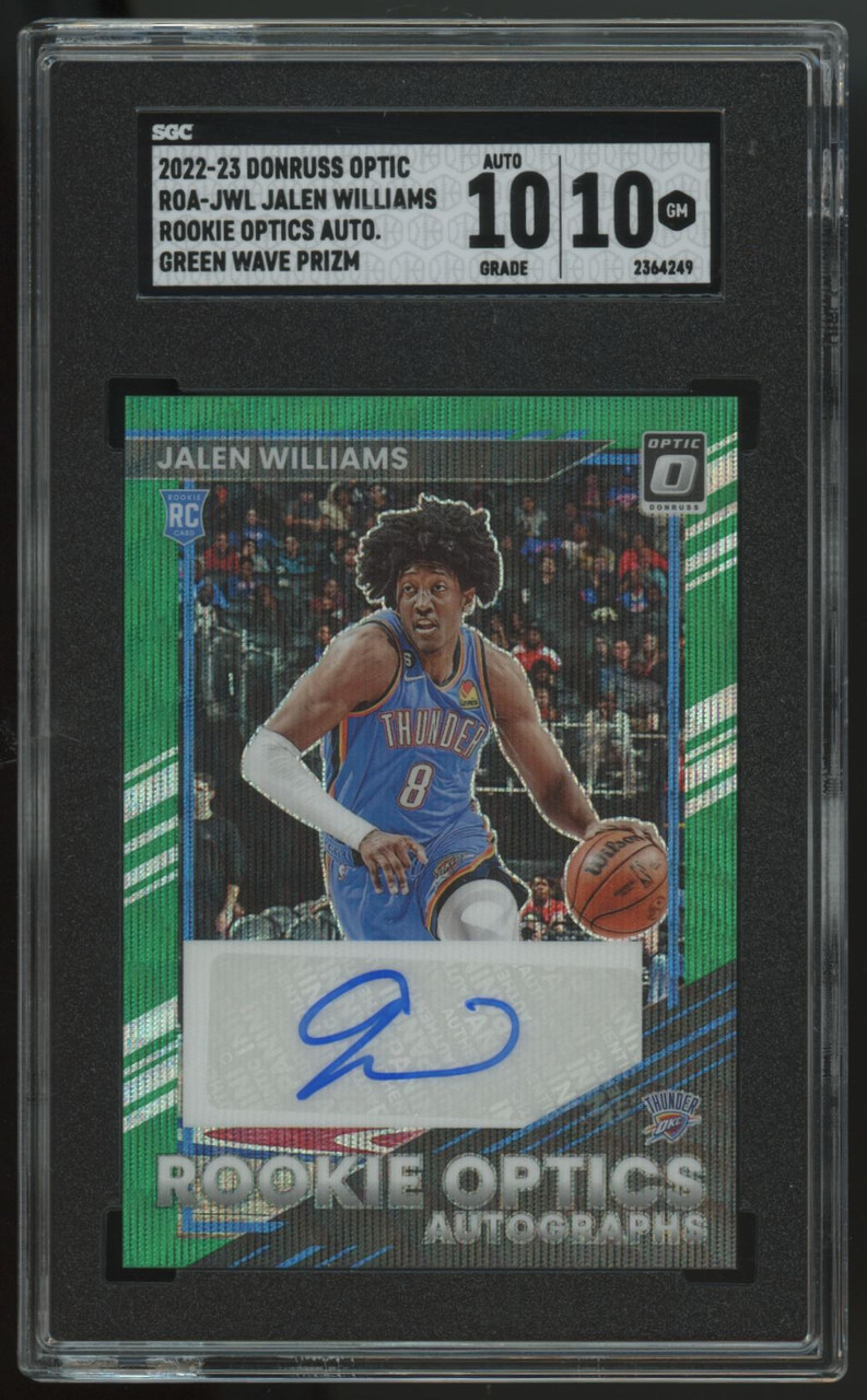 2022-23 Donruss Optic Jalen Williams RC Auto Green Wave #ROA