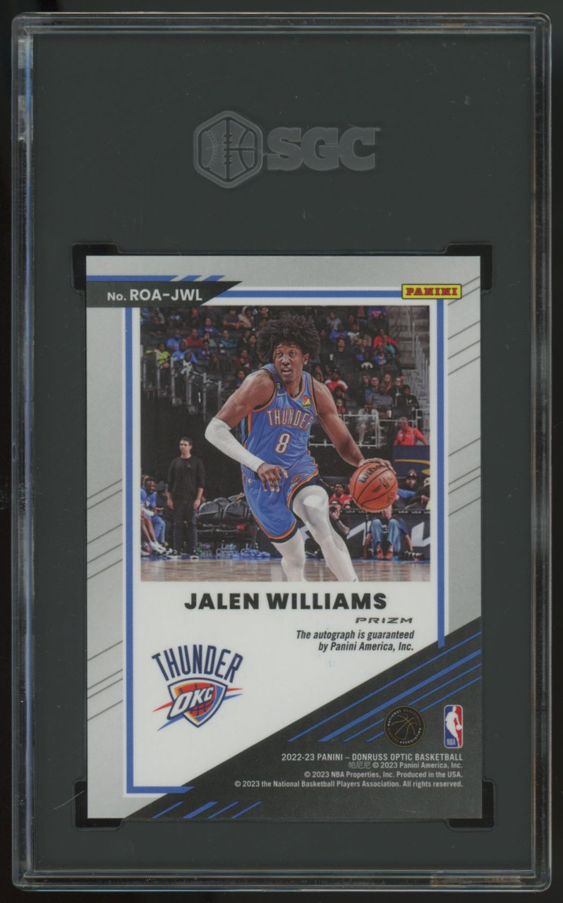 2022-23 Donruss Optic Jalen Williams RC Auto Green Wave #ROA