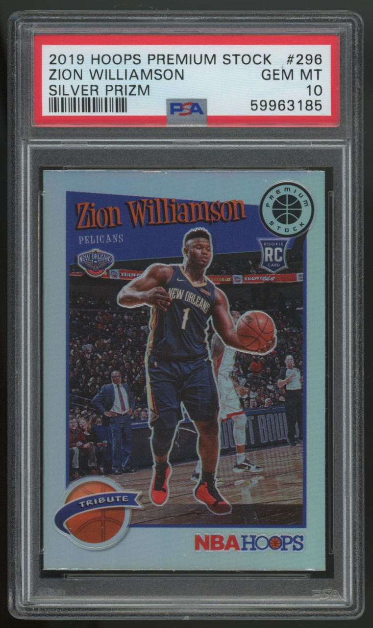 2019-20 Hoops Premium Stock Zion Williamson RC Tribute Silver #296