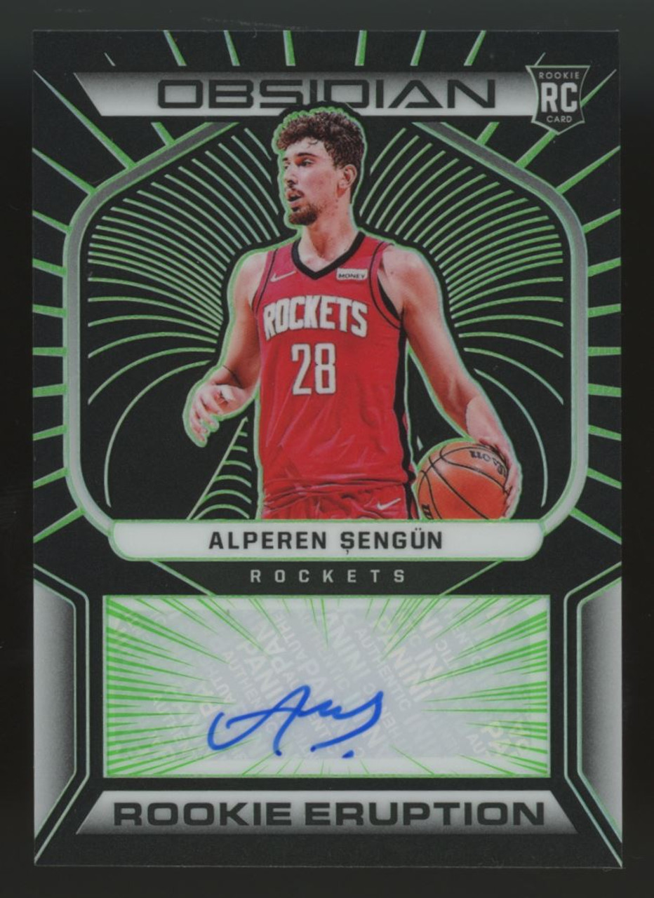 2021-22 Obsidian Alperen Sengun Rookie Eruption RC Auto Green /25 #RES-APS