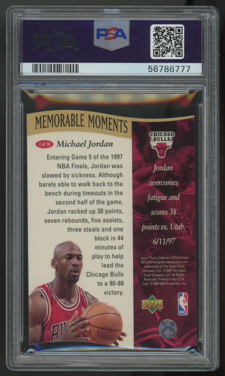 1997-98 Collectors Choice Michael Jordan Memorable Moments #1 PSA