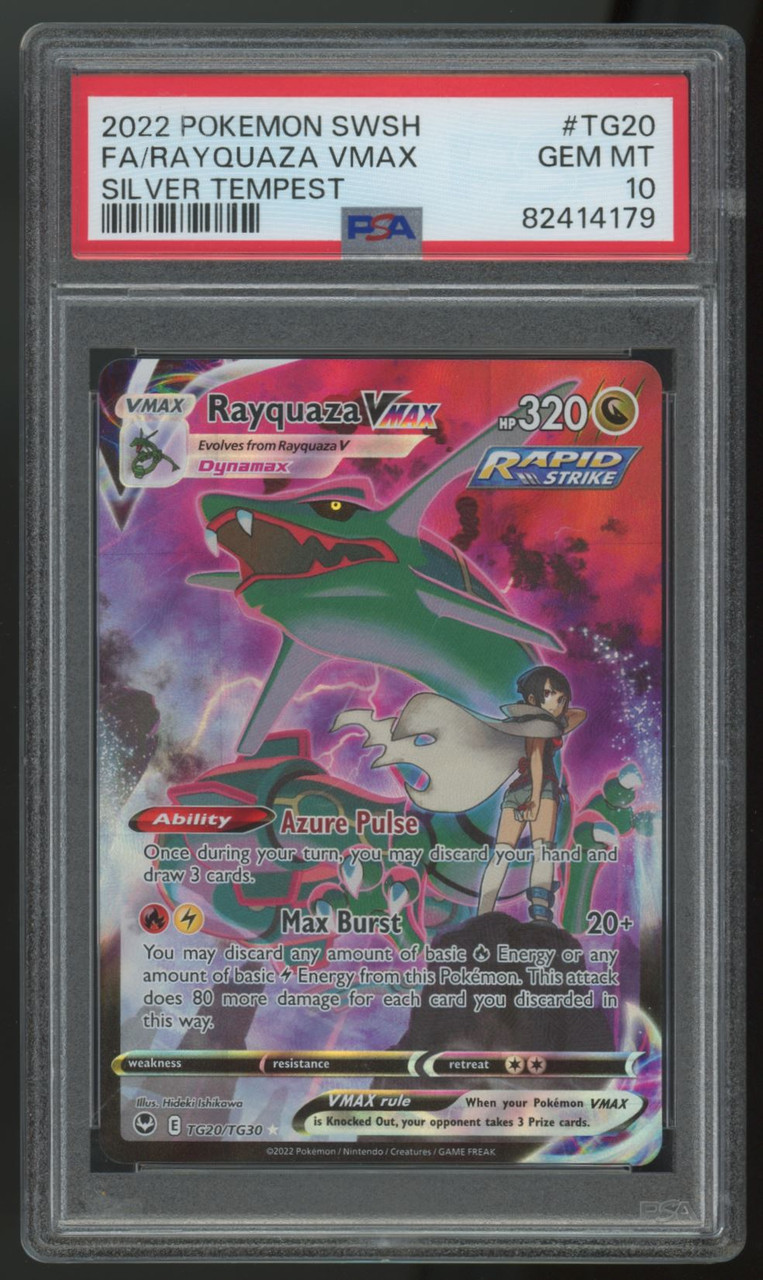 2022 Pokemon Rayquaza VMAX Silver Tempest Full Art #TG20 PSA
