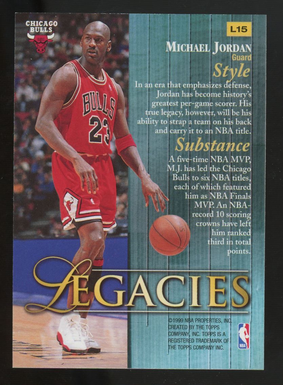 1998-99 Topps Michael Jordan Legacies #L15 - Legends Fan Shop