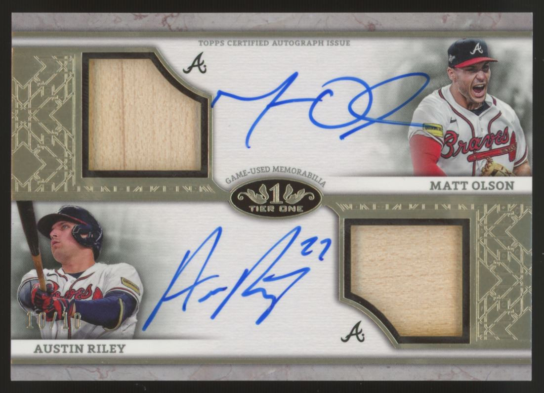 2024 Tier One Austin Riley Matt Olson Dual Bat Auto /10 #ADRB-OR ...