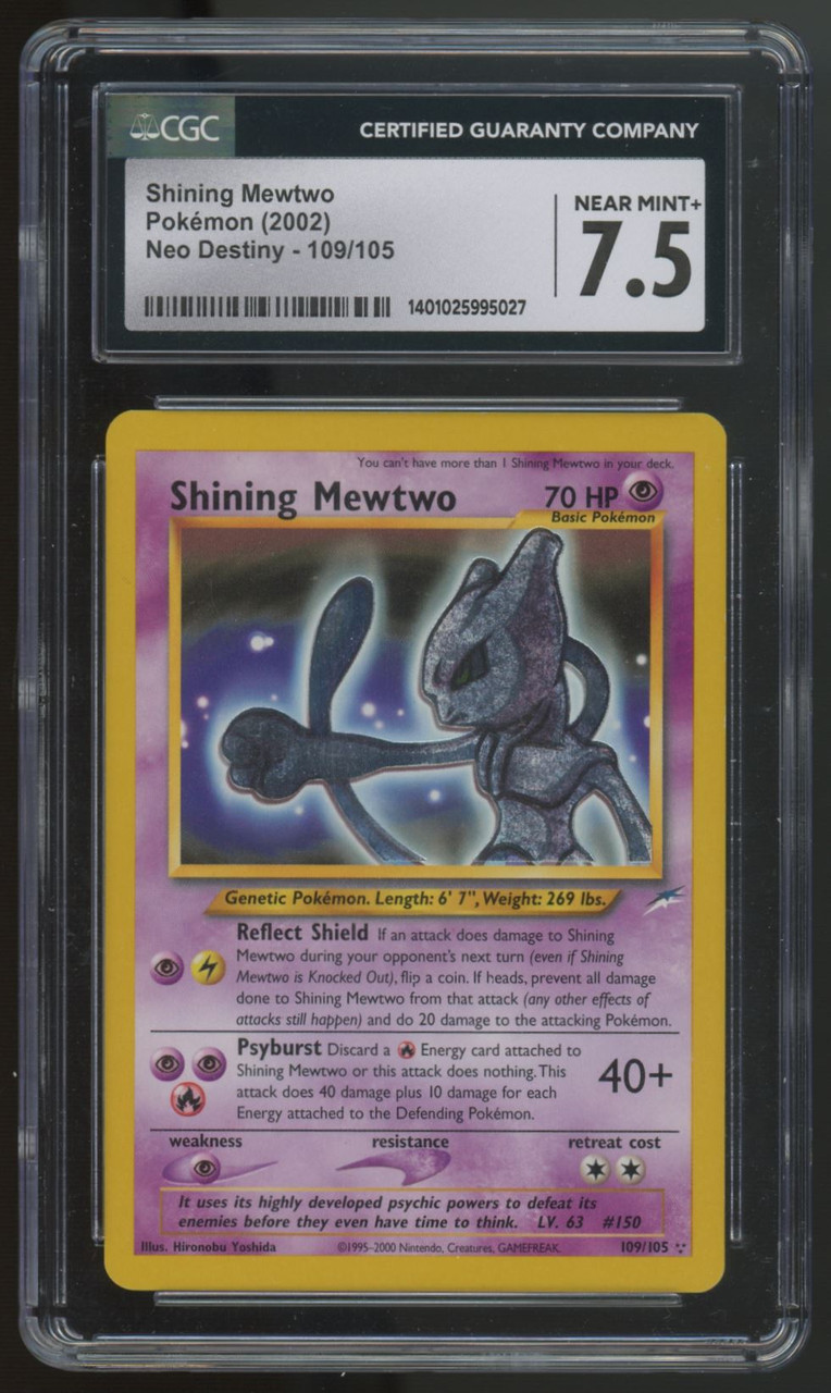 2002 Pokemon Shining Mewtwo Neo Destiny #109 CGC 7.5
