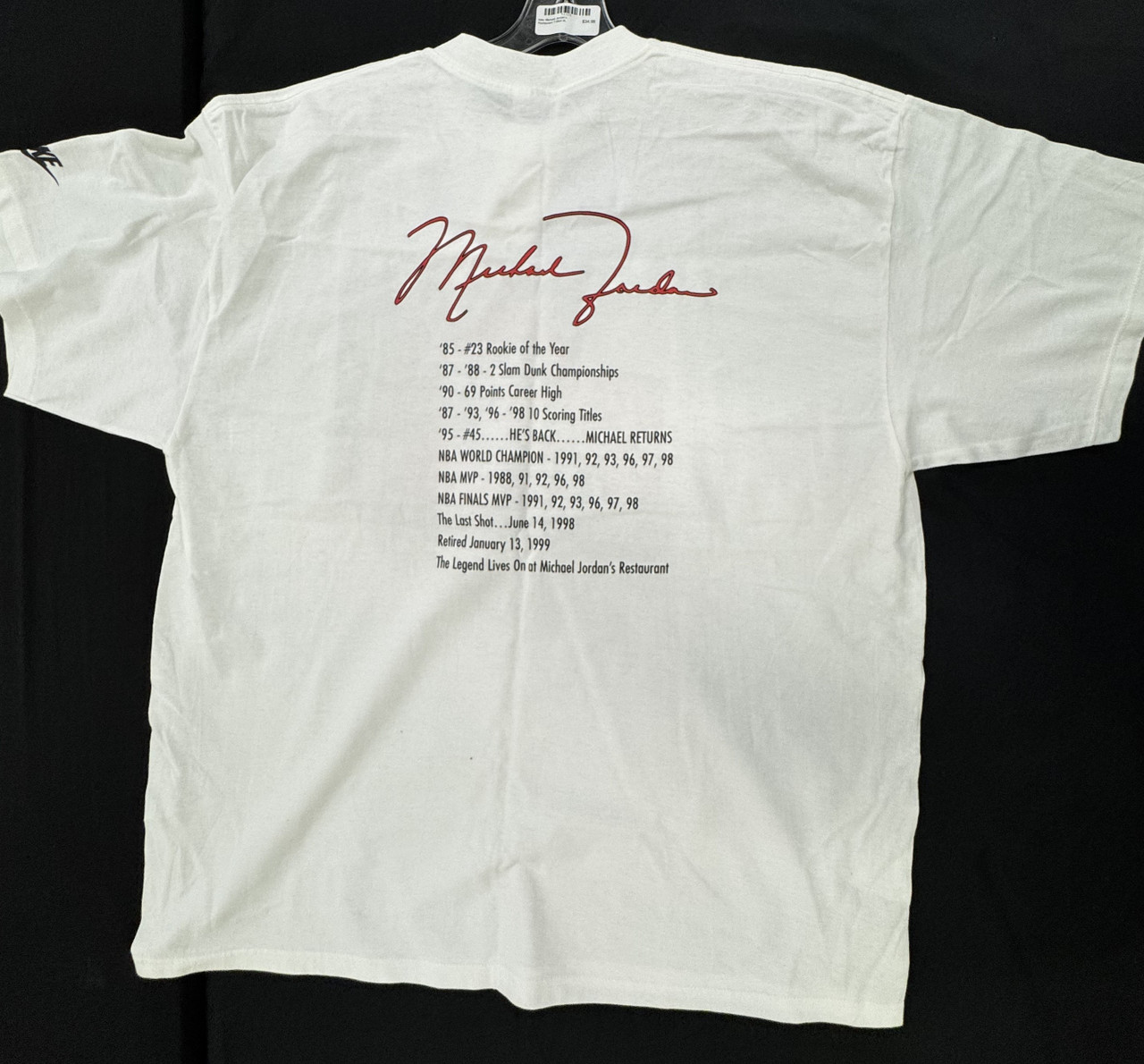Nike Michael Jordan's Restaurant T-Shirt XL - Legends Fan Shop