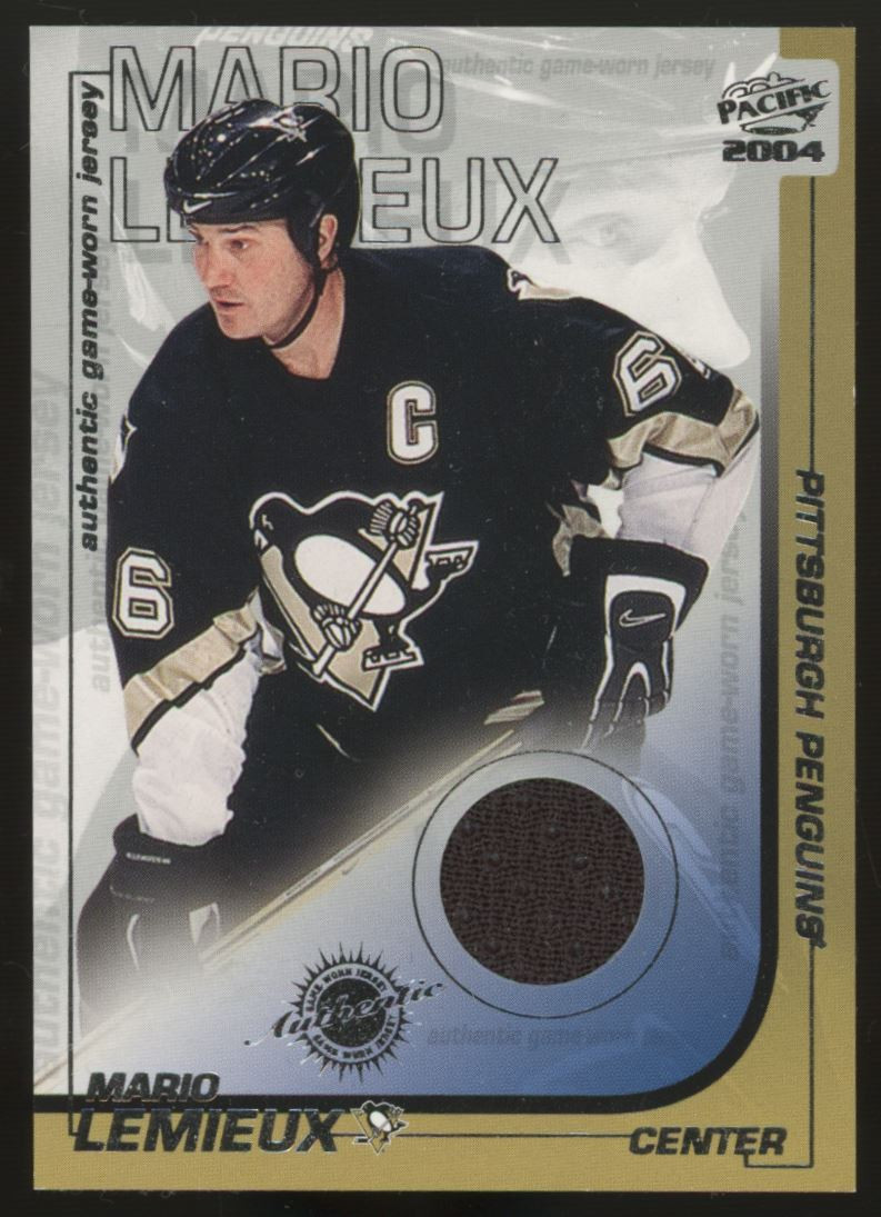 Mario Lemieux Jersey Card 2003-04 Pacific Mario Lemieux Game