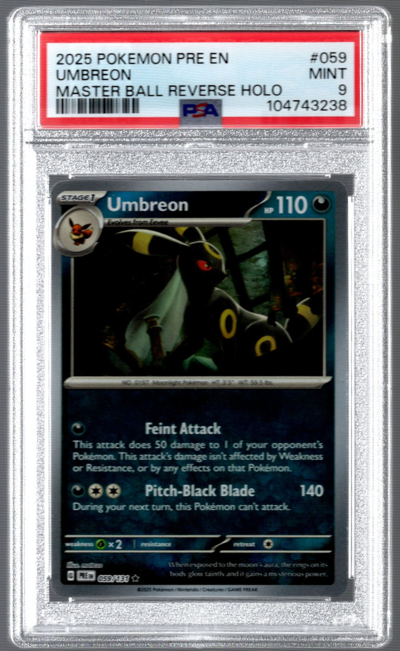 2025 Pokemon Umbreon Pristmatic Evolution Master Ball Reverse Holo