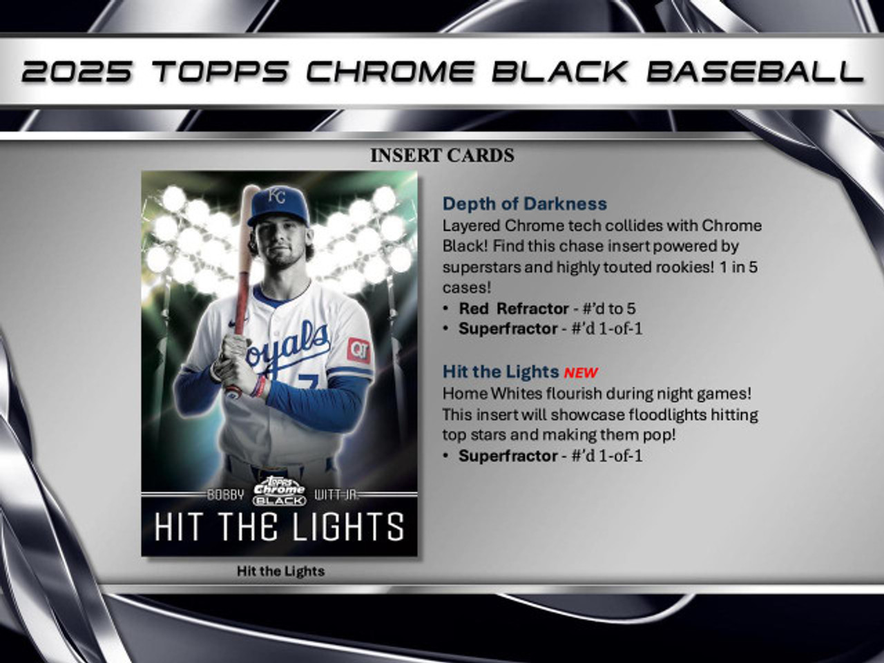 2025 Topps Chrome Black Baseball Hobby Box - Legends Fan Shop