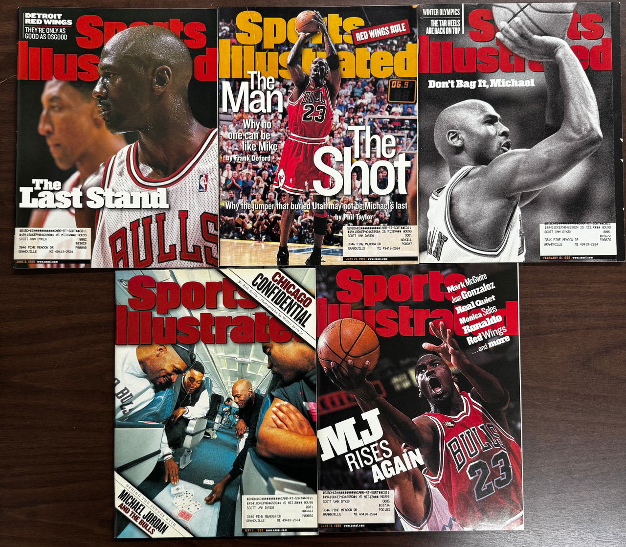 1998 Sports Illustrated Michael Jordan Magazines Lot of 5 