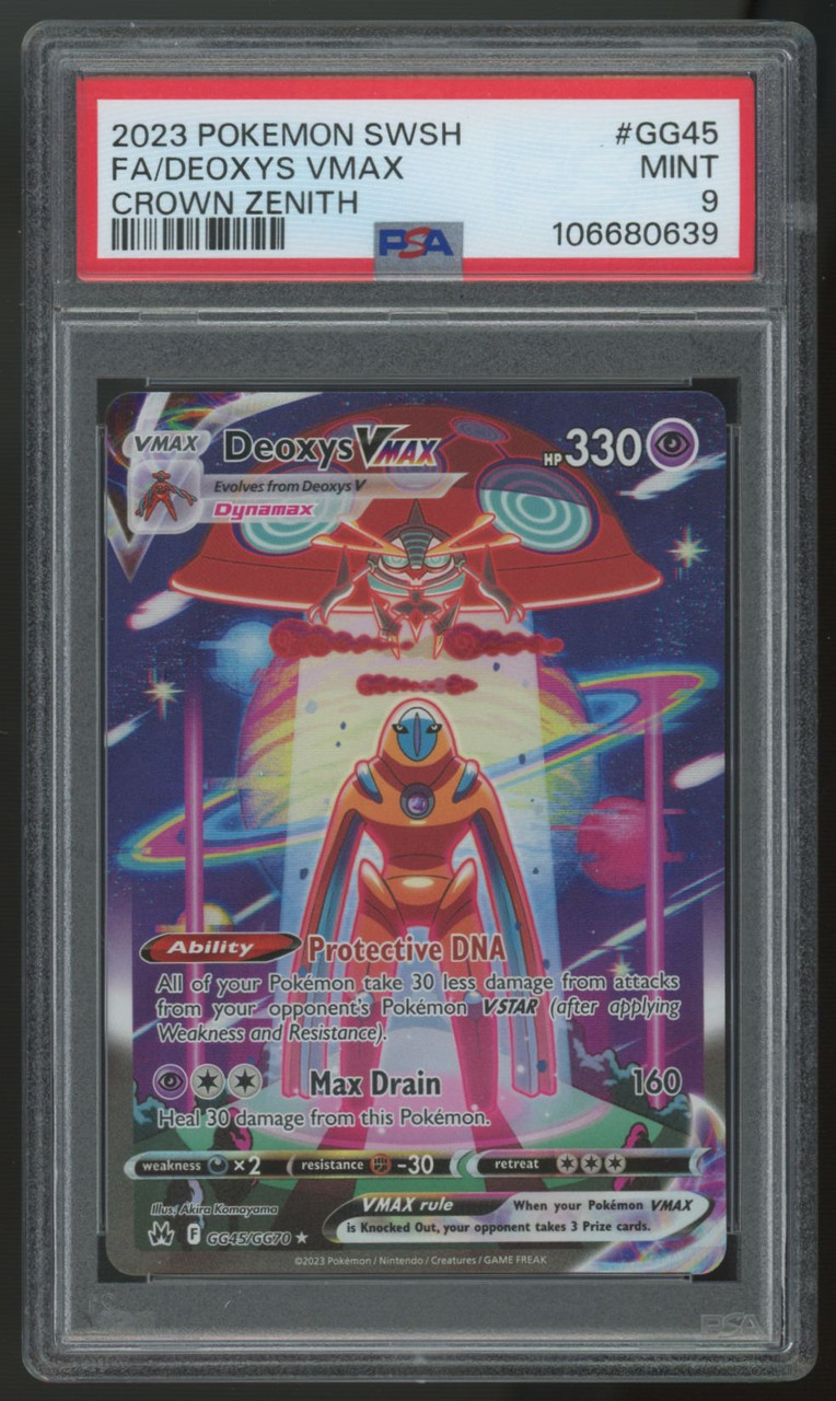 2023 Pokemon Deoxys VMAX Crown Zenith Full Art #GG45 PSA 9