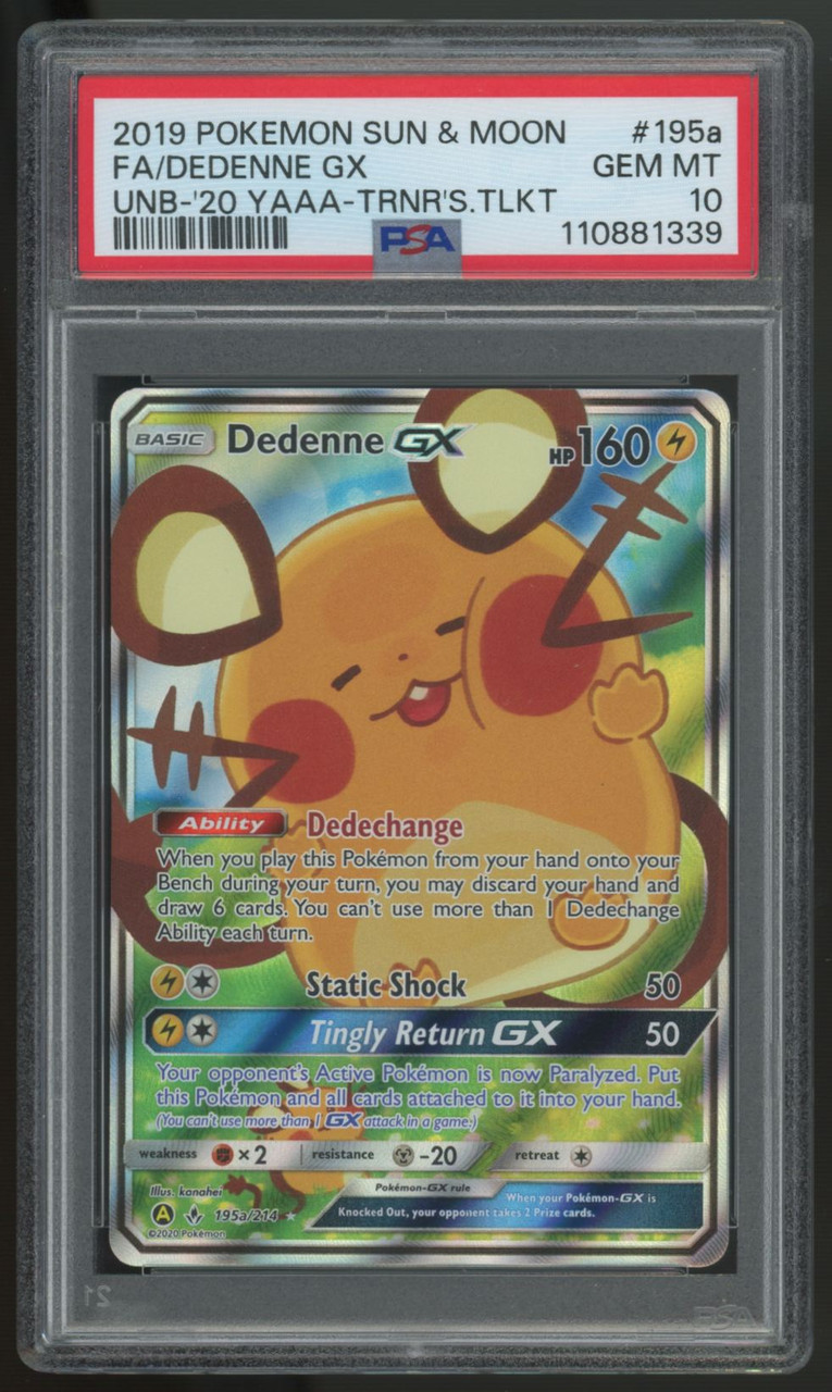 2019 Pokemon Dedenne GX Trainers's Toolkit Alt Full Art #195a PSA