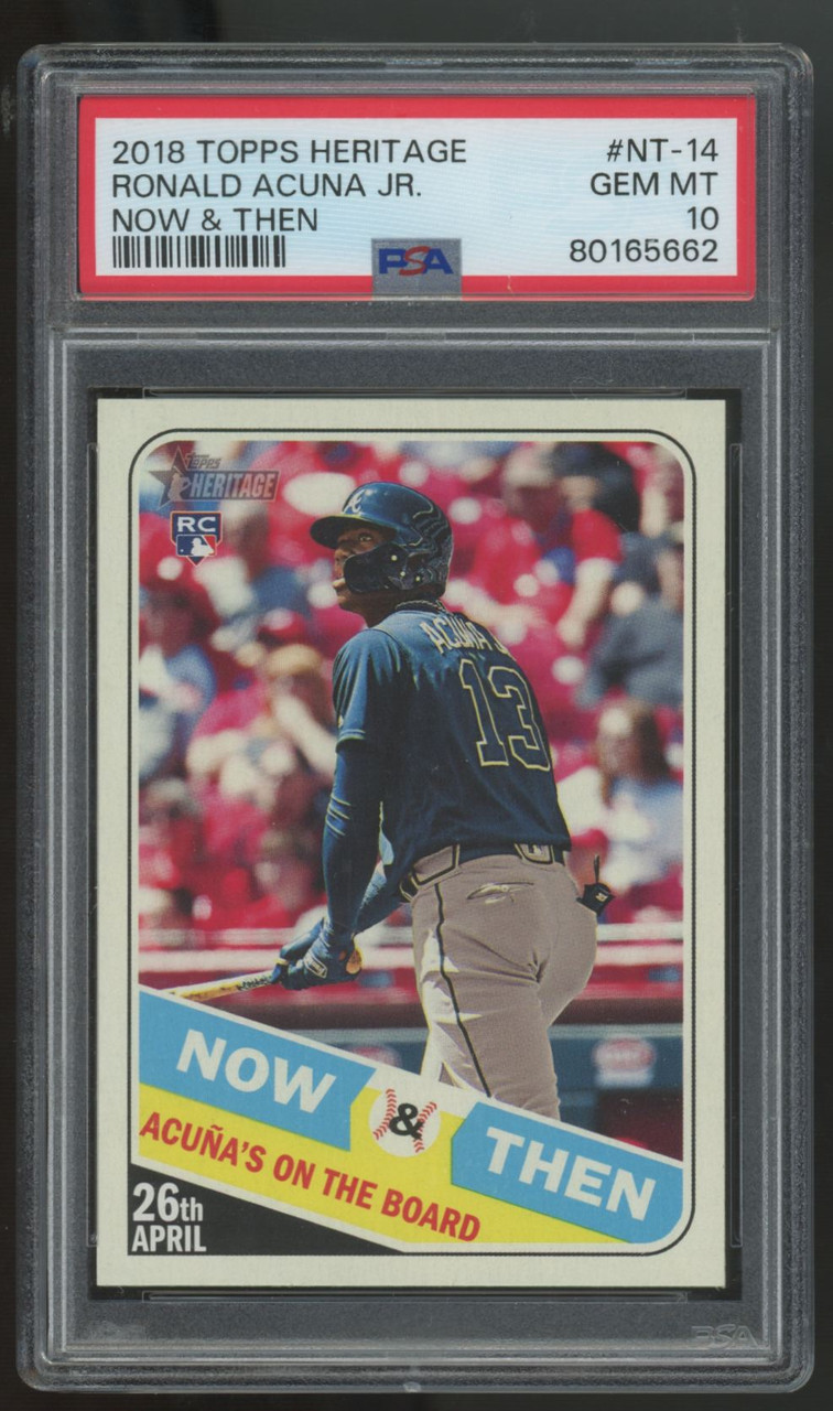 【psa10】2018 topps heritage acuna jr　ルーキー Ronald Acuna Jr 2018 Topps Heritage Autographed Rookie RC