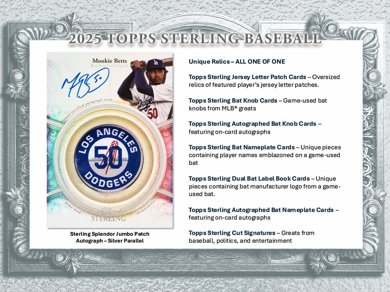 2025 Topps Sterling Baseball Hobby Box - Legends Fan Shop