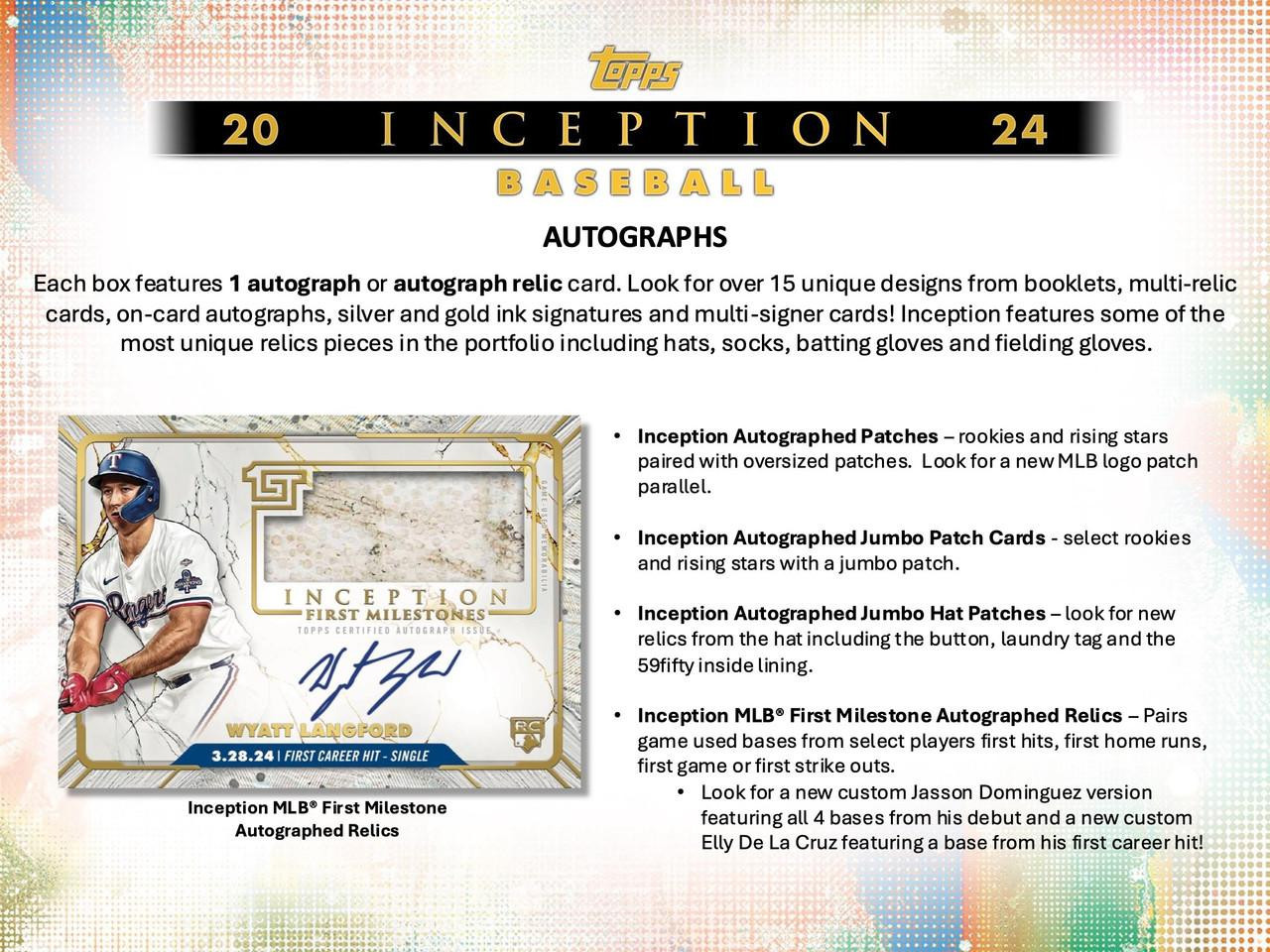2024 Topps Inception Baseball Hobby Box - Legends Fan Shop
