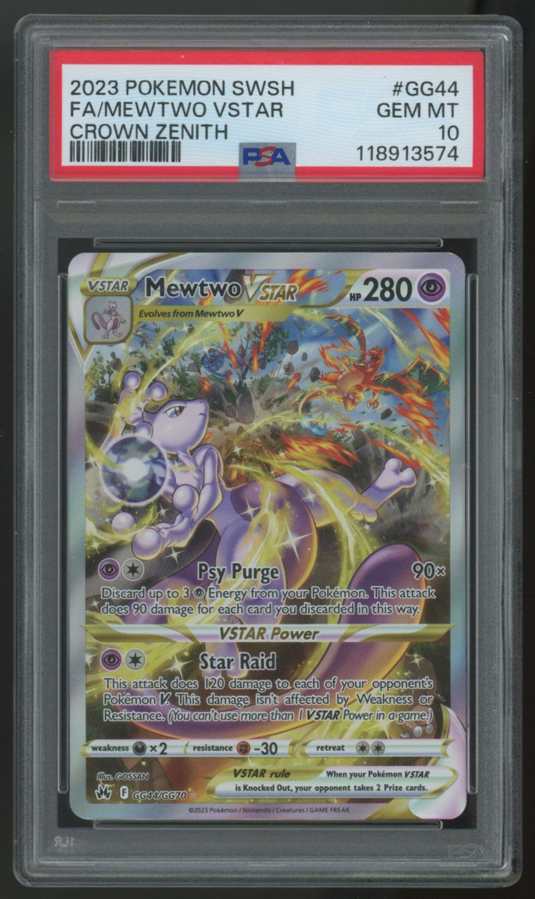 2023 Pokemon Mewtwo VSTAR Crown Zenith Full Art #GG44 PSA 10 (C