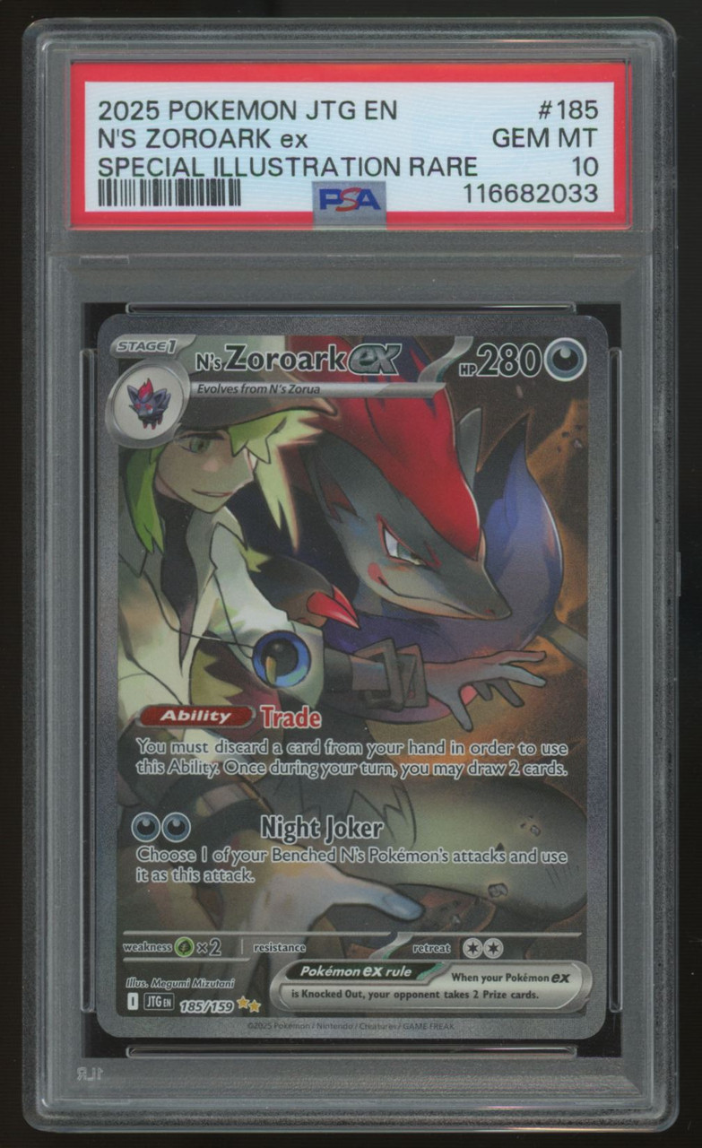 2025 Pokemon N's Zoroark ex Journey Together SIR #185 PSA 10