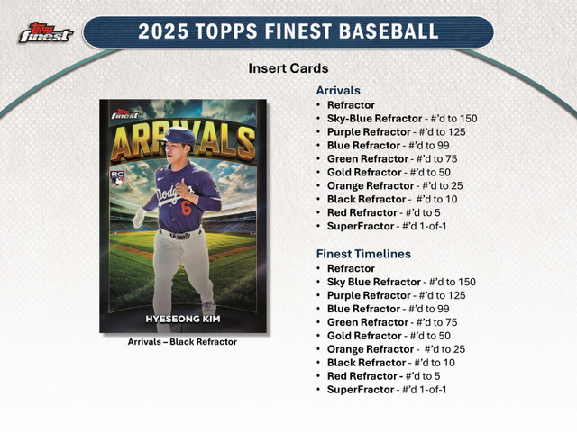 2025 Topps Finest Baseball Hobby Box - Legends Fan Shop