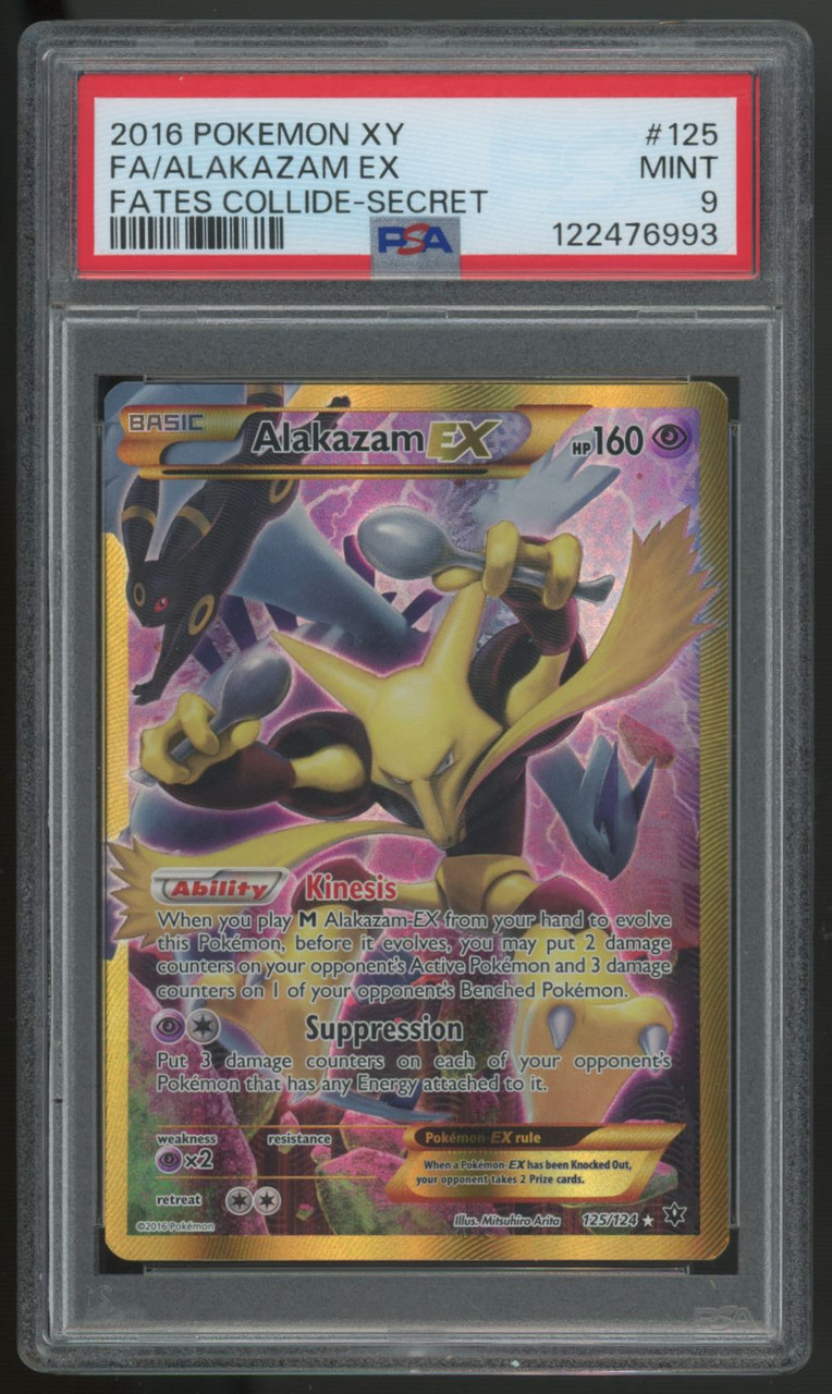 2016 Pokemon Alakazam EX Fates Collide Full Art Secret #125 PSA 9