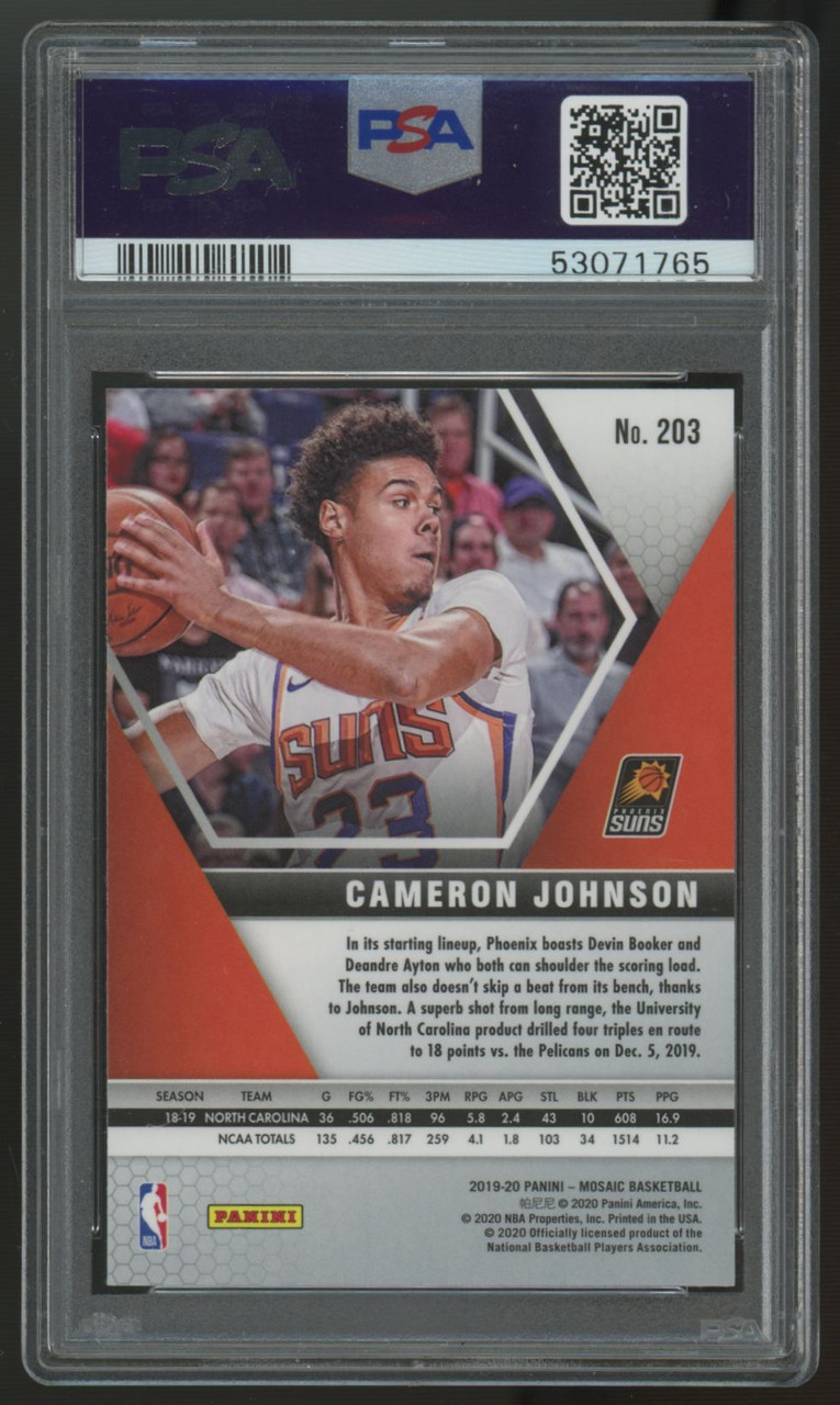 2019/20 Mosaic Cameron Johnson RC #203 PSA 10 - Legends Fan Shop