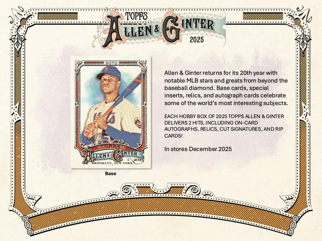 2025 Topps Allen & Ginter Baseball Hobby Box - Legends Fan Shop