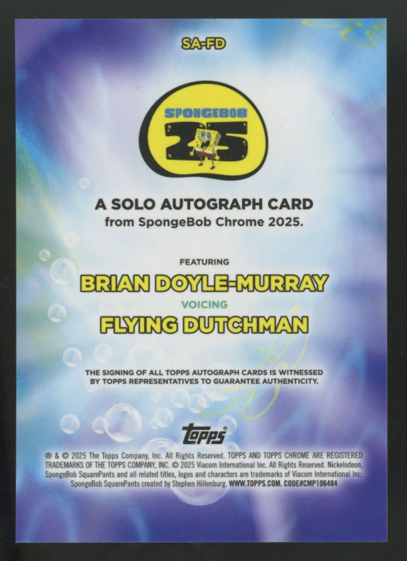 Topps Chrome スポンジボブ　Brian Doyle-Murray 2025 Topps Chrome Spongebob Flying Dutchman/Brian Doyle-Murray