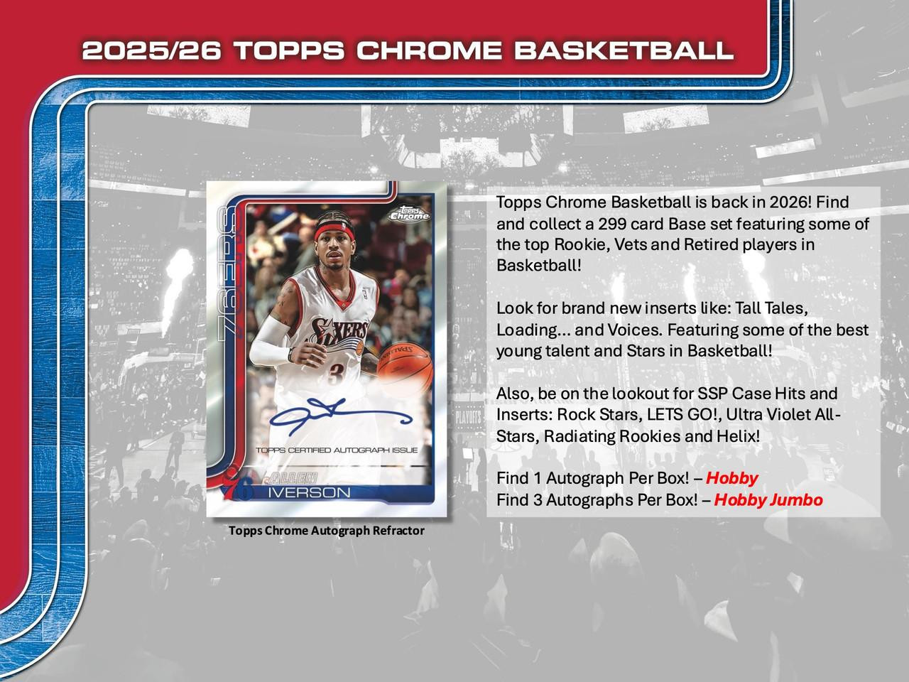 2025/26 Topps Chrome Basketball Hobby Box - Legends Fan Shop
