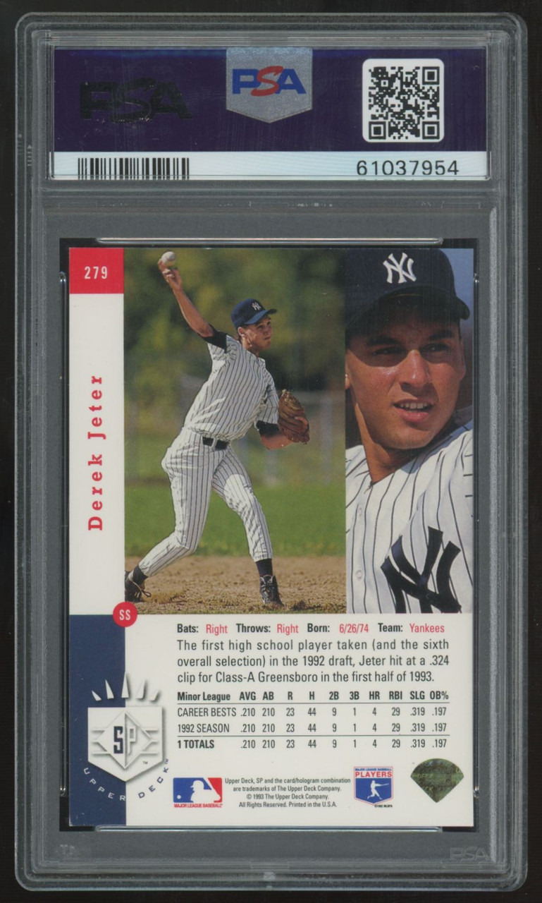1993 Upper Deck SP Derek Jeter Prospect Foil #279 PSA 7 - Legends
