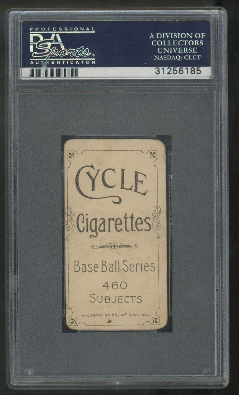 1911 T206 Fred Payne Cycle Cigarettes Back PSA 3 - Legends Fan Shop