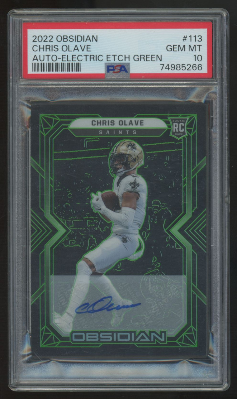 2022 Panini Obsidian Chris Olave RC Electric Etch Green Auto /50