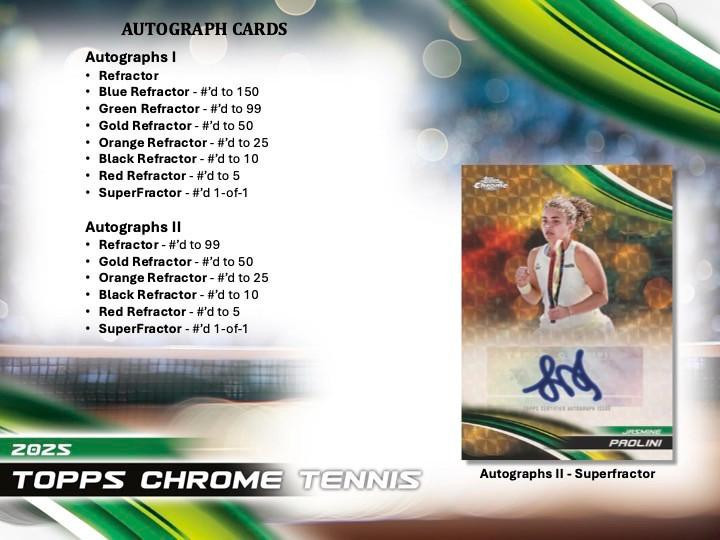 2025 Topps Chrome Tennis Hobby Box - Legends Fan Shop