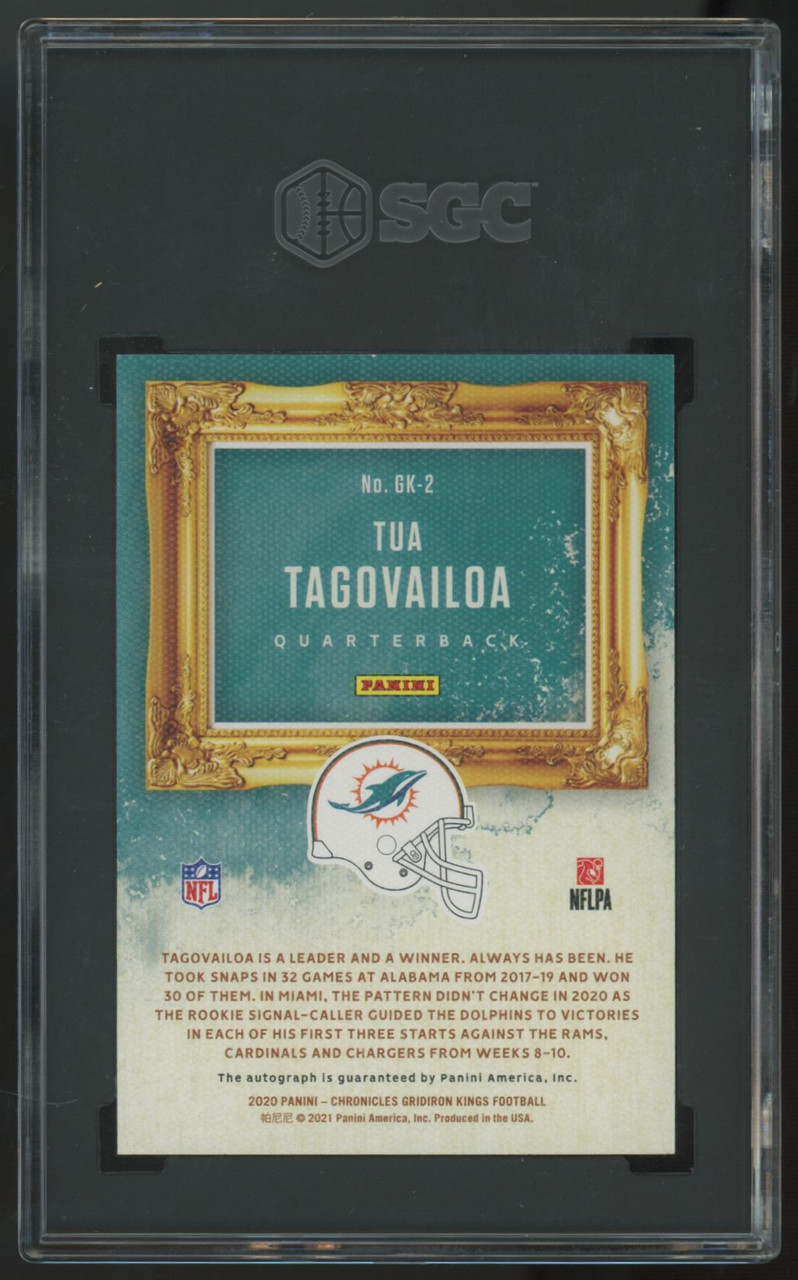 2020 Panini Chronicles Gridiron Kings Tua Tagovailoa RC Gold Auto