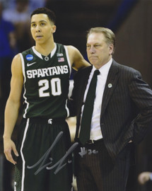 Travis Trice 16x20'' Autographed Photo w/ Tom Izzo Michigan State Spartans NCAA