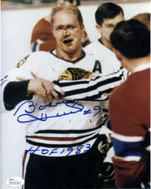 Bobby Hull Autographed Bloody Face JSA 8x10 Photo