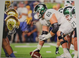 Brian Allen Michigan State Spartans Center MSU Signed 11x14 Photo ~#65 Go Green!