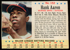 1963 Post Hank Aaron Hand Cut #152 EX