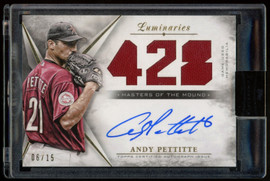 2018 Topps Luminaries Andy Pettitte Patch Auto /15 #MOTMAR-AND