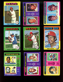 1975 Topps Mini Baseball Starter Set Lot of 237 Different Cards Low Grade