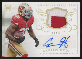 2014 Panini National Treasures Carlos Hyde RC Patch Auto /10 #MS-CH